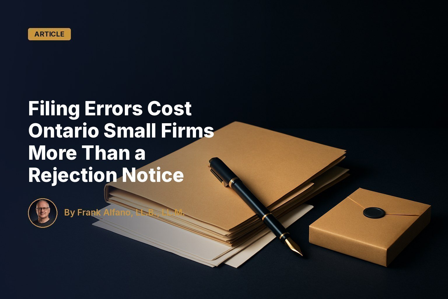 Filing Errors Cost Ontario Small Firms More Than a Rejection Notice