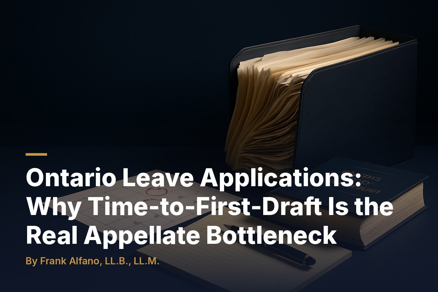 Ontario Leave Applications: Why Time-to-First-Draft Is the Real Appellate Bottleneck