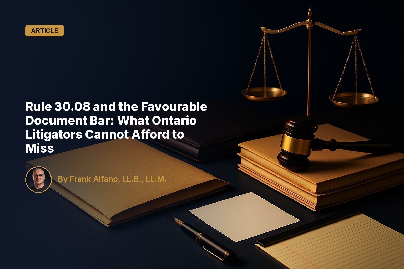 Rule 30.08 and the Favourable Document Bar: What Ontario Litigators Cannot Afford to Miss